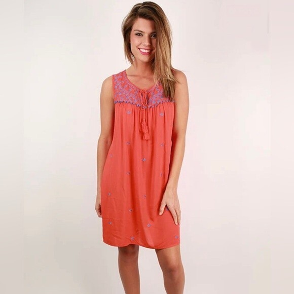 Umgee lightweight cotton blend boho shift dress size small - Picture 1 of 7